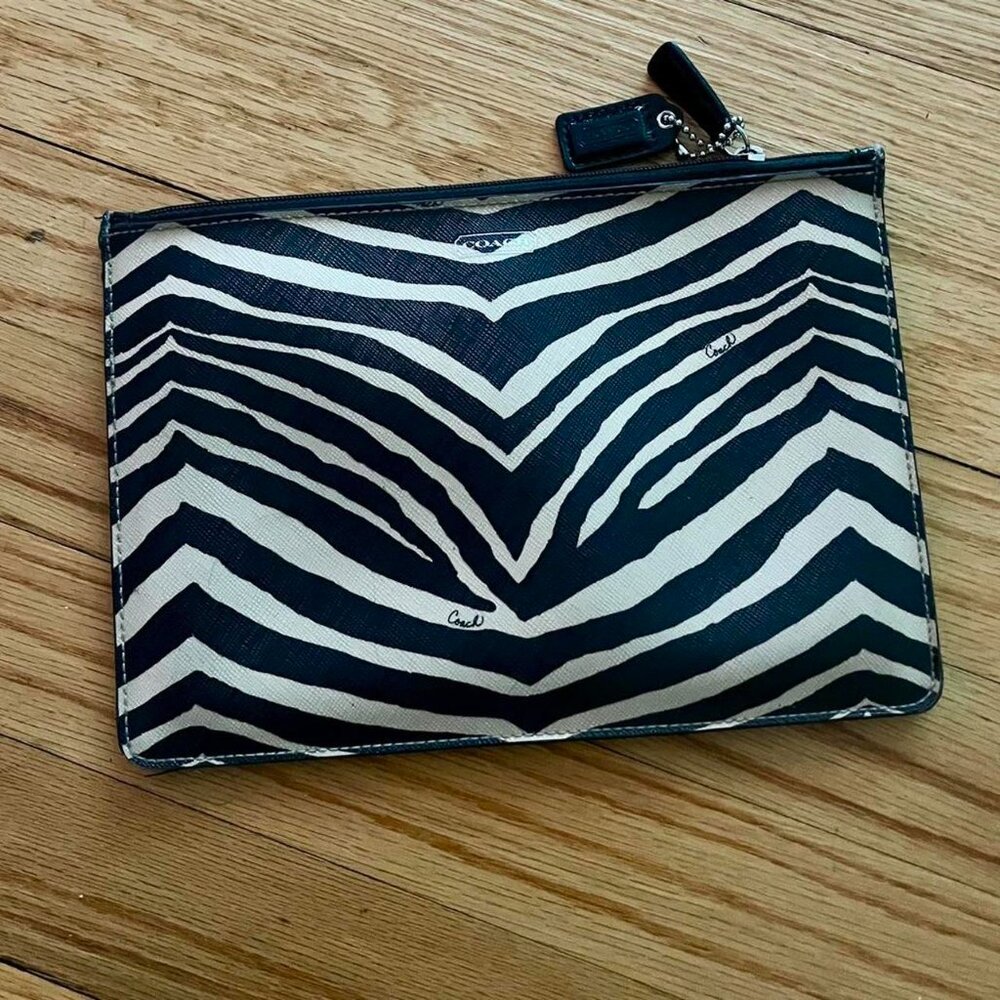 COACH leather OCELOT print case/ pouch tech case
